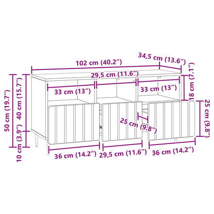 TV-skap med skuff Svart 102 x 34,5 x 50 cm Konstruert tre