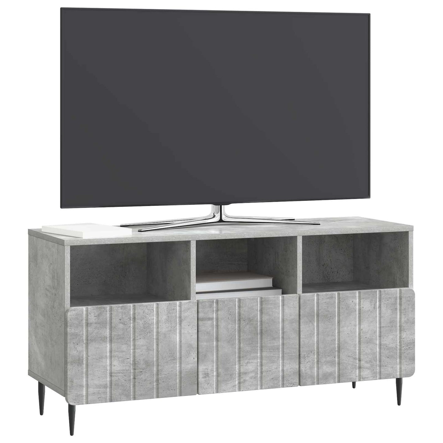 TV-skap med skuff Betonggrå 102 x 34,5 x 50 cm Konstruert tre