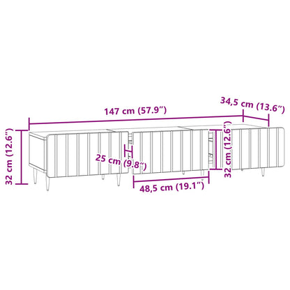 TV-skap med skuff Gammelt tre 147 x 34,5 x 32 cm Konstruert tre