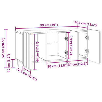 TV-skap Artisan eik 99 x 34,5 x 52 cm Konstruert tre