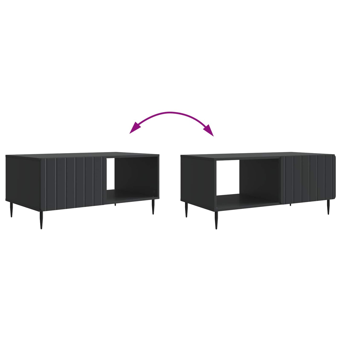Kaffebord Svart 90 x 50 x 40 cm Konstruert tre
