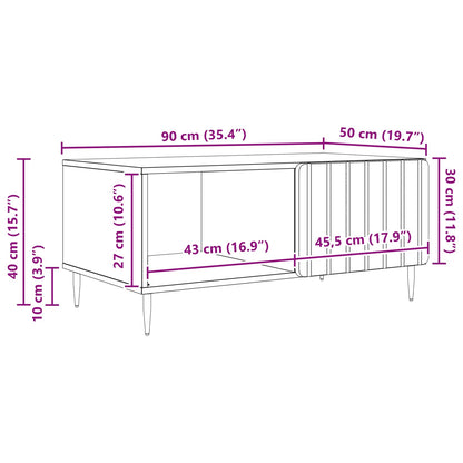 Kaffebord Svart 90 x 50 x 40 cm Konstruert tre