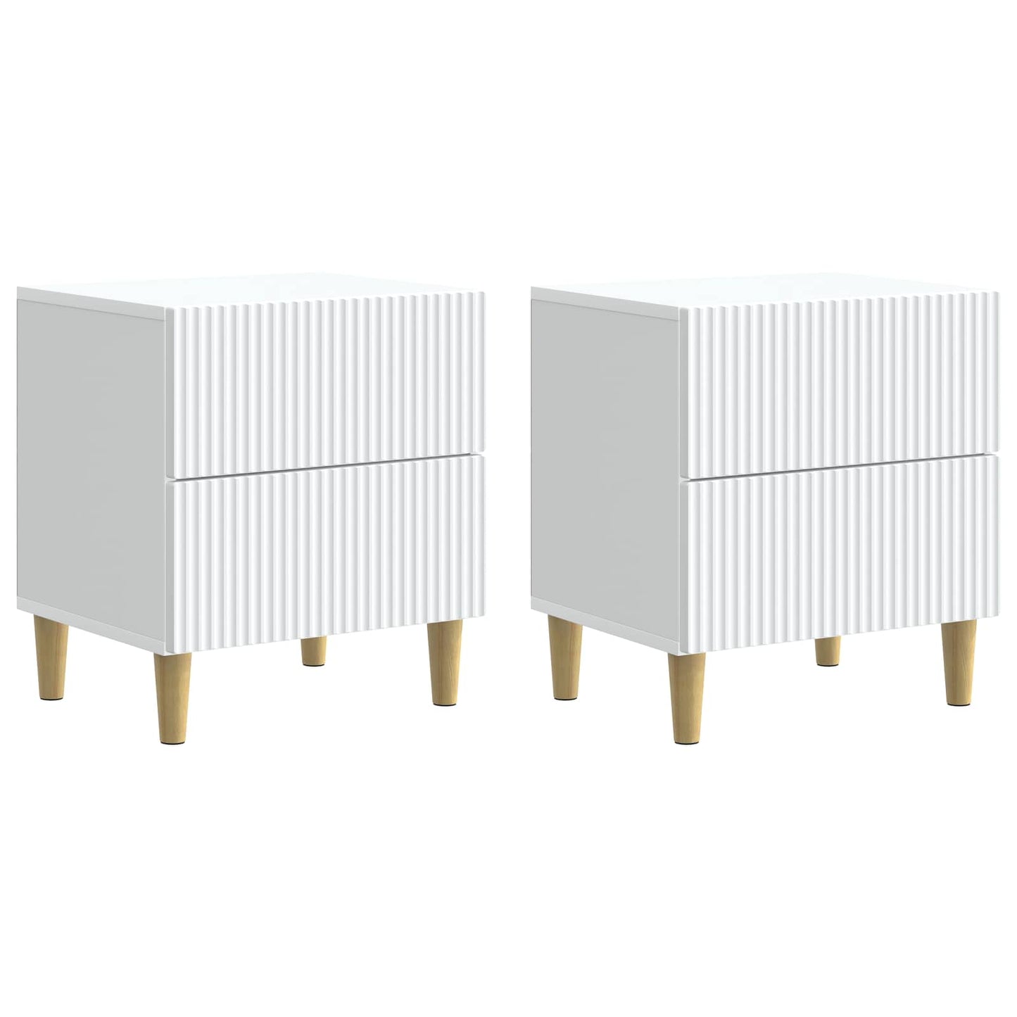 Nattbordskap 2 pcs Hvit 43 x 34,5 x 48 cm Konstruert tre