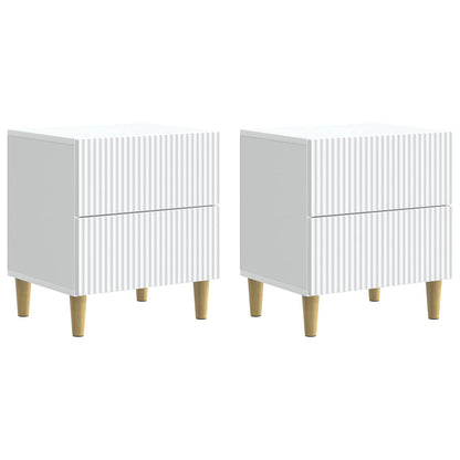 Nattbordskap 2 pcs Hvit 43 x 34,5 x 48 cm Konstruert tre