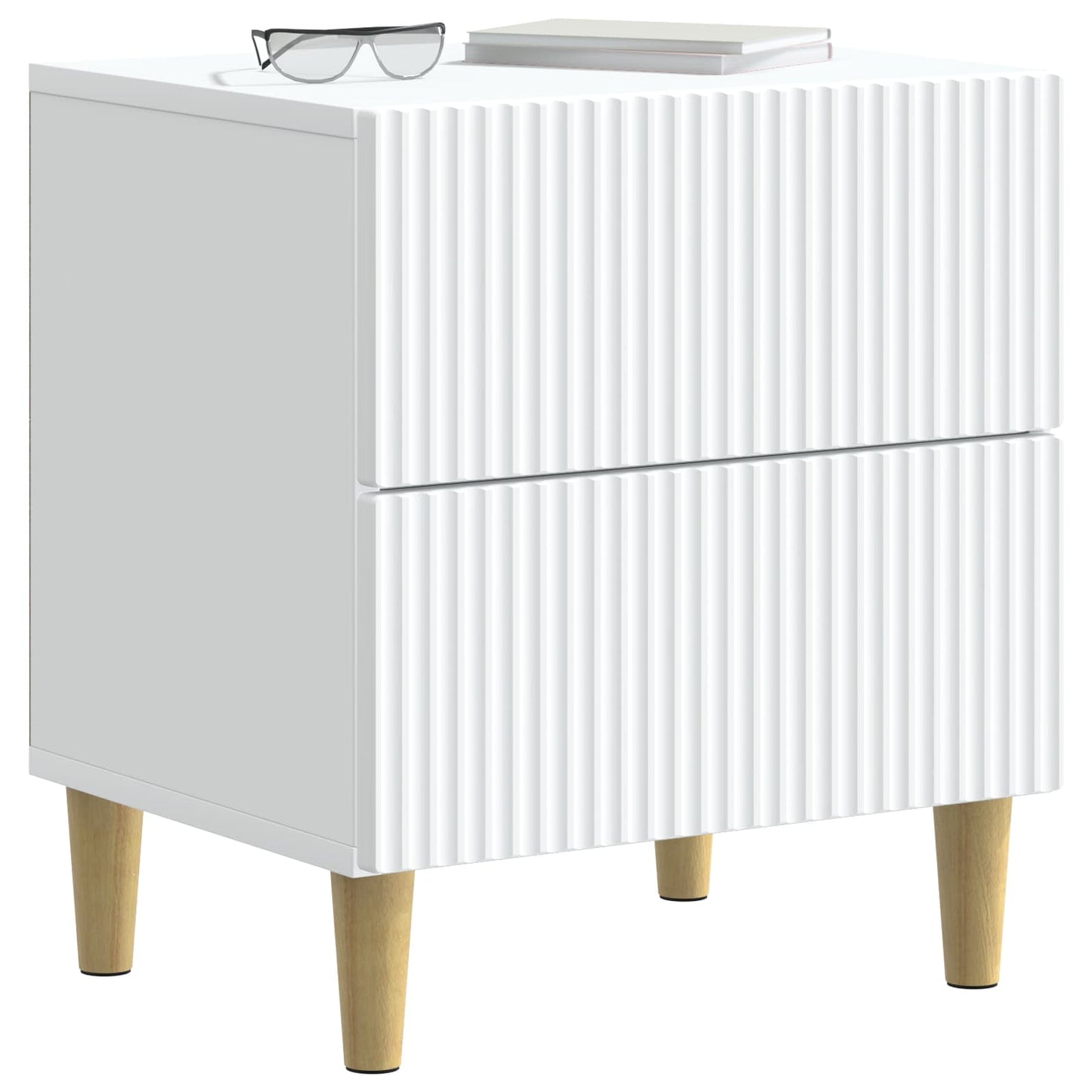 Nattbordskap 2 pcs Hvit 43 x 34,5 x 48 cm Konstruert tre