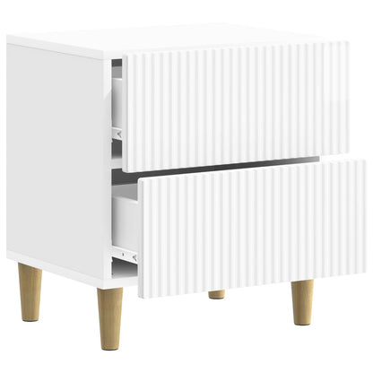 Nattbordskap med skuff 2 pcs Høgglans hvit 43 x 34,5 x 48 cm