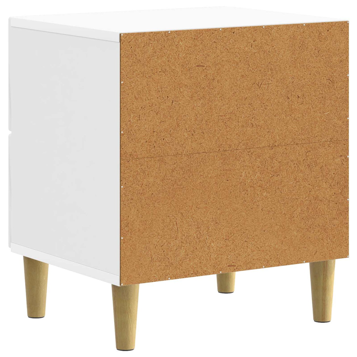 Nattbordskap med skuff 2 pcs Høgglans hvit 43 x 34,5 x 48 cm
