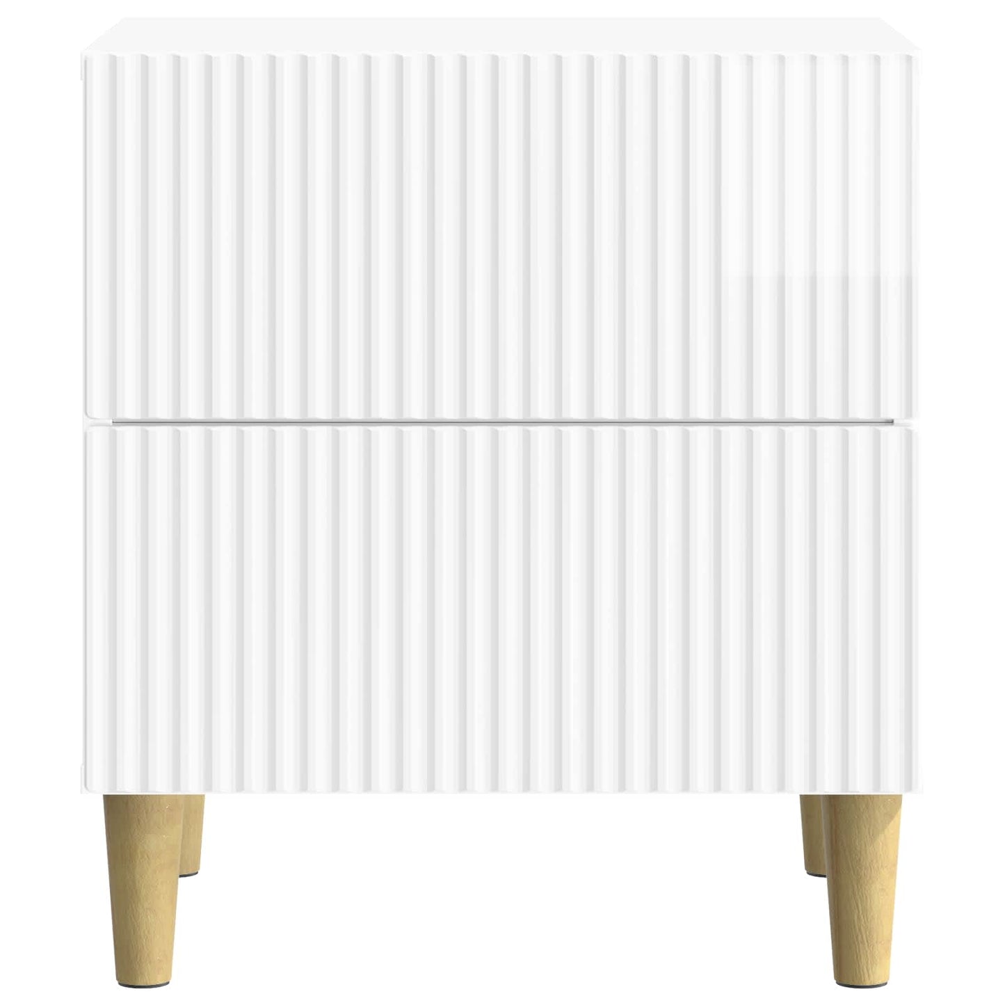 Nattbordskap med skuff 2 pcs Høgglans hvit 43 x 34,5 x 48 cm
