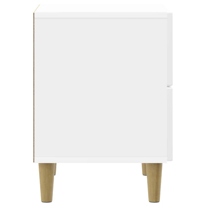 Nattbordskap med skuff 2 pcs Høgglans hvit 43 x 34,5 x 48 cm