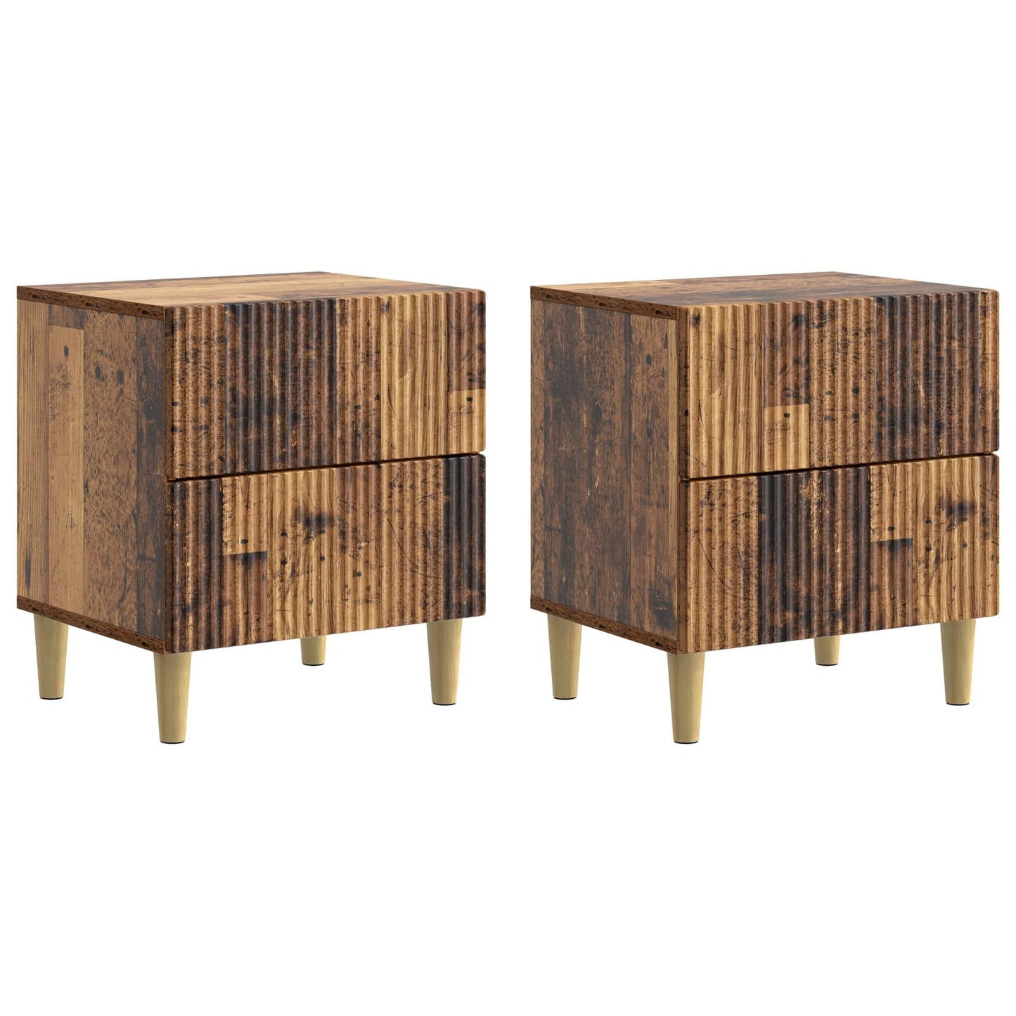 Nattbordskap 2 pcs Gammelt tre 43 x 34,5 x 48 cm Konstruert tre