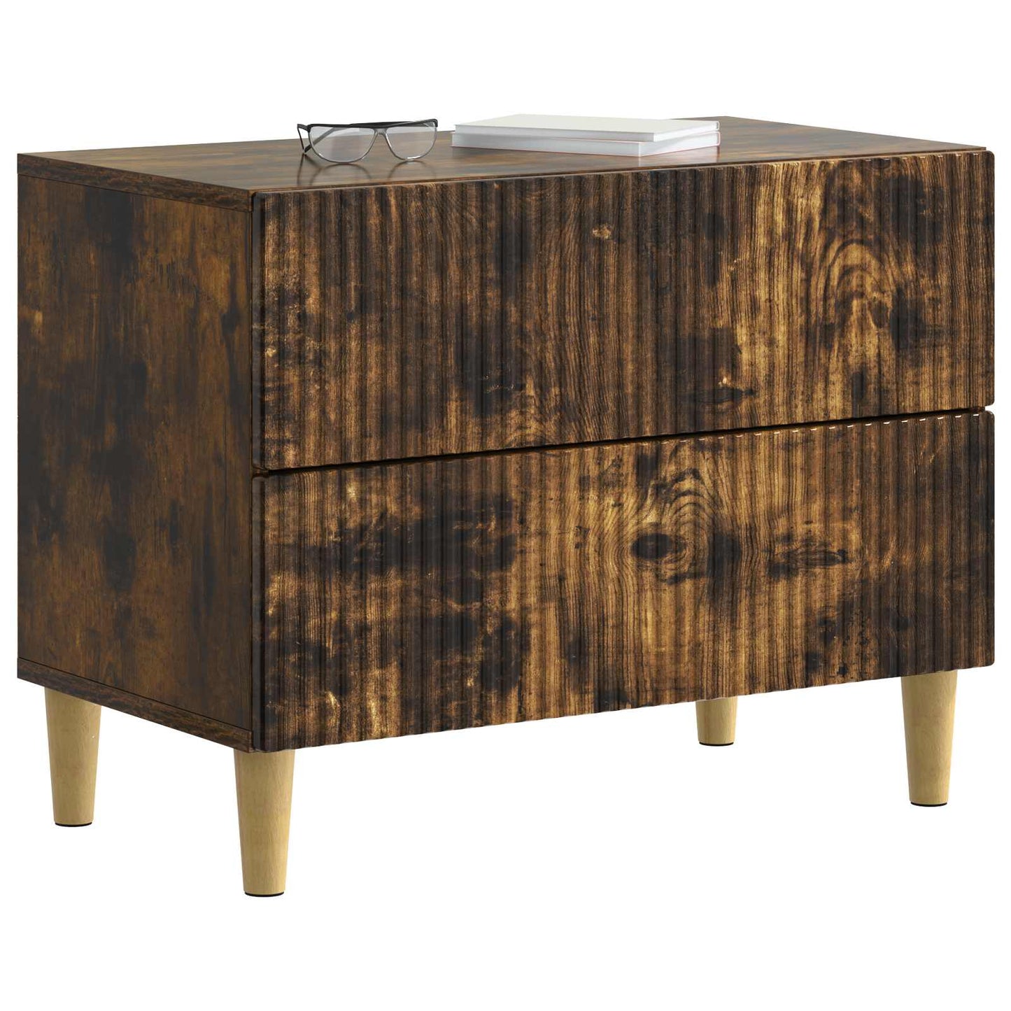 Nattbordskap Røkt Eik 62 x 34,5 x 48 cm Konstruert tre