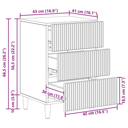 Nattbordskap Artisan eik 43 x 41 x 66,5 cm Konstruert tre