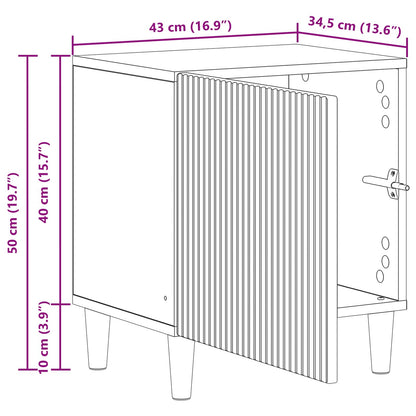 Nattbordskap Svart 43 x 34,5 x 50 cm Konstruert tre