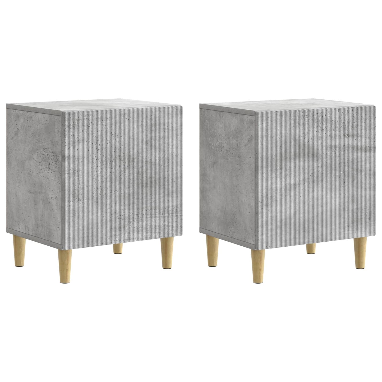 Nattbordskap 2 pcs Betonggrå 43 x 34,5 x 50 cm Konstruert tre