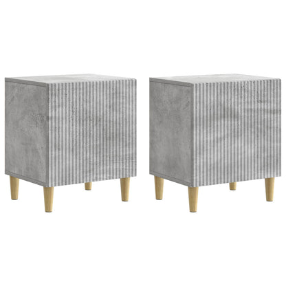 Nattbordskap 2 pcs Betonggrå 43 x 34,5 x 50 cm Konstruert tre