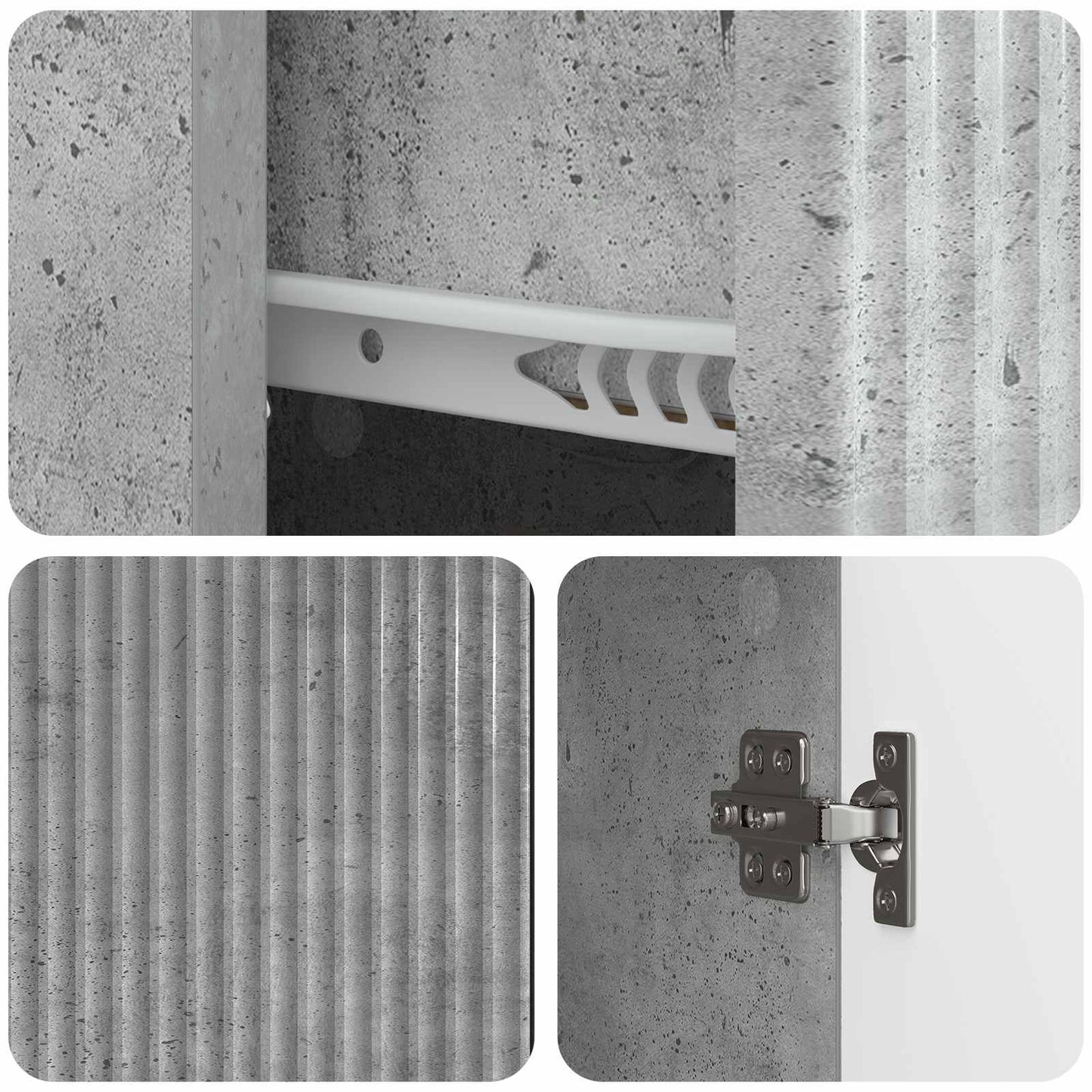 Serviesskap Betonggrå 66 x 34,5 x 90 cm Konstruert tre