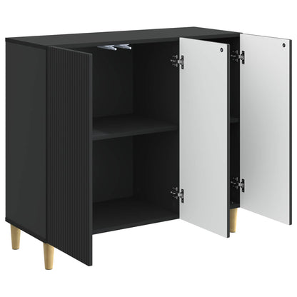 Serviesskap Svart 89 x 34,5 x 80 cm Konstruert tre