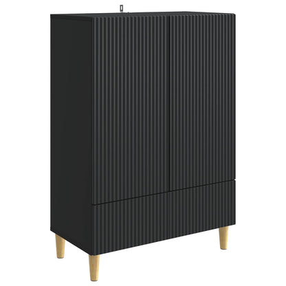 Serviesskap med skuff Svart 66 x 34,5 x 95 cm Konstruert tre