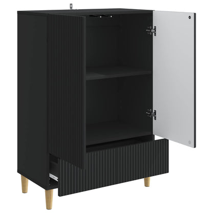 Serviesskap med skuff Svart 66 x 34,5 x 95 cm Konstruert tre