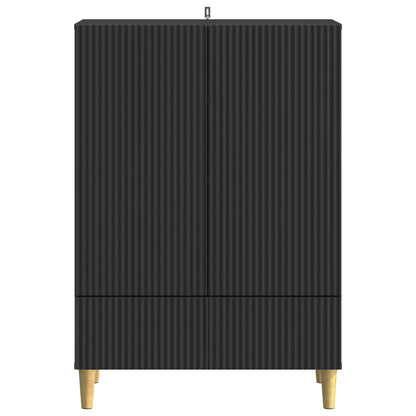 Serviesskap med skuff Svart 66 x 34,5 x 95 cm Konstruert tre