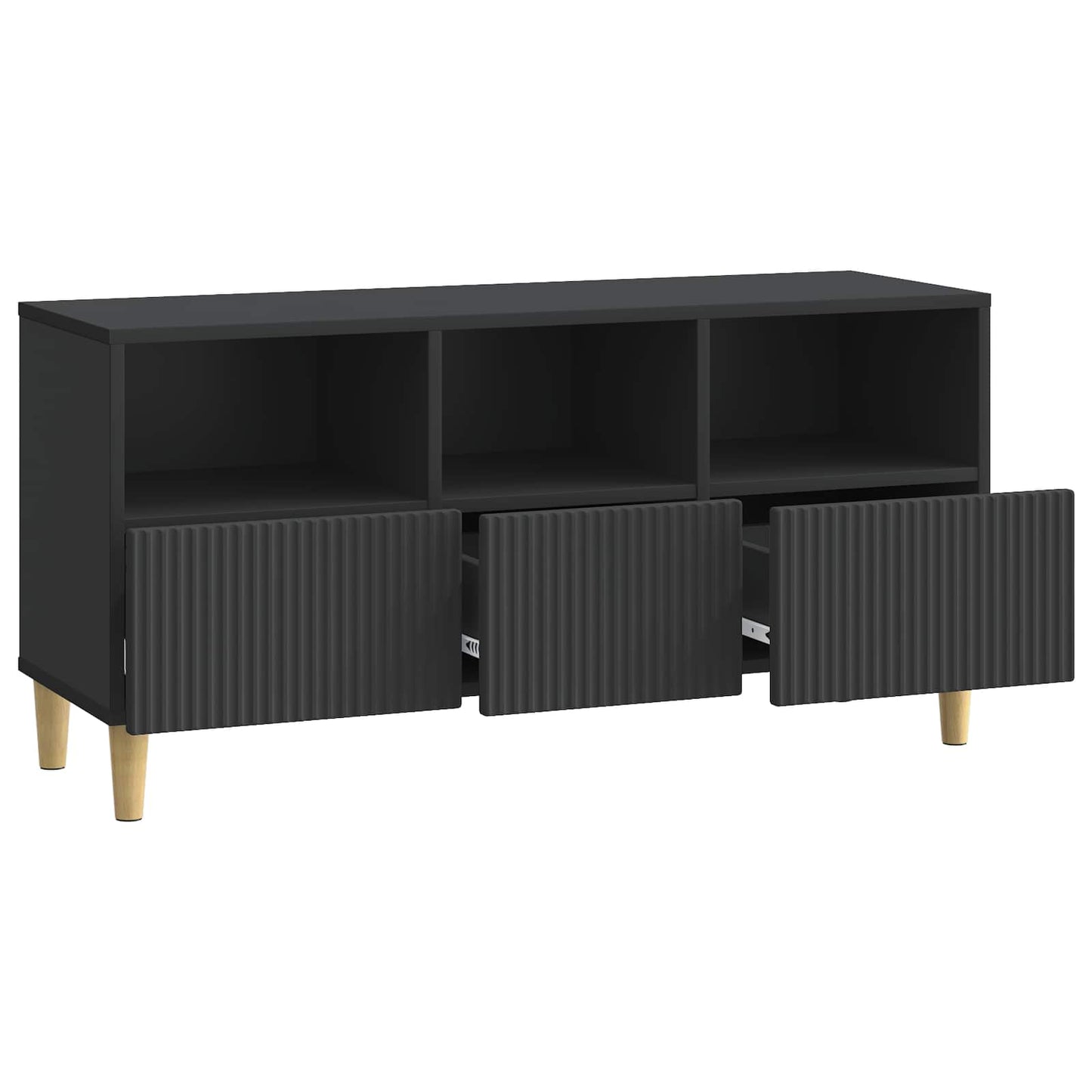 TV-skap med skuff Svart 102 x 34,5 x 50 cm Konstruert tre