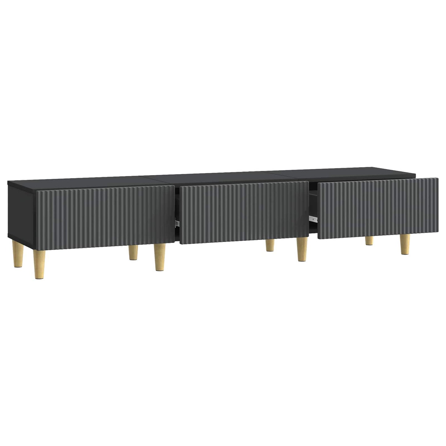 TV-skap med skuff Svart 147 x 34,5 x 30 cm Konstruert tre