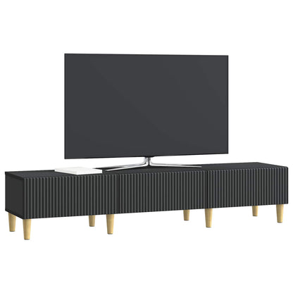 TV-skap med skuff Svart 147 x 34,5 x 30 cm Konstruert tre