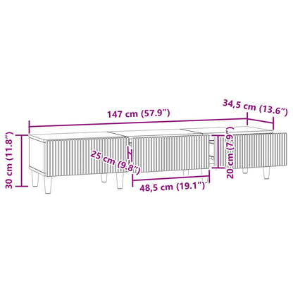 TV-skap med skuff Svart 147 x 34,5 x 30 cm Konstruert tre