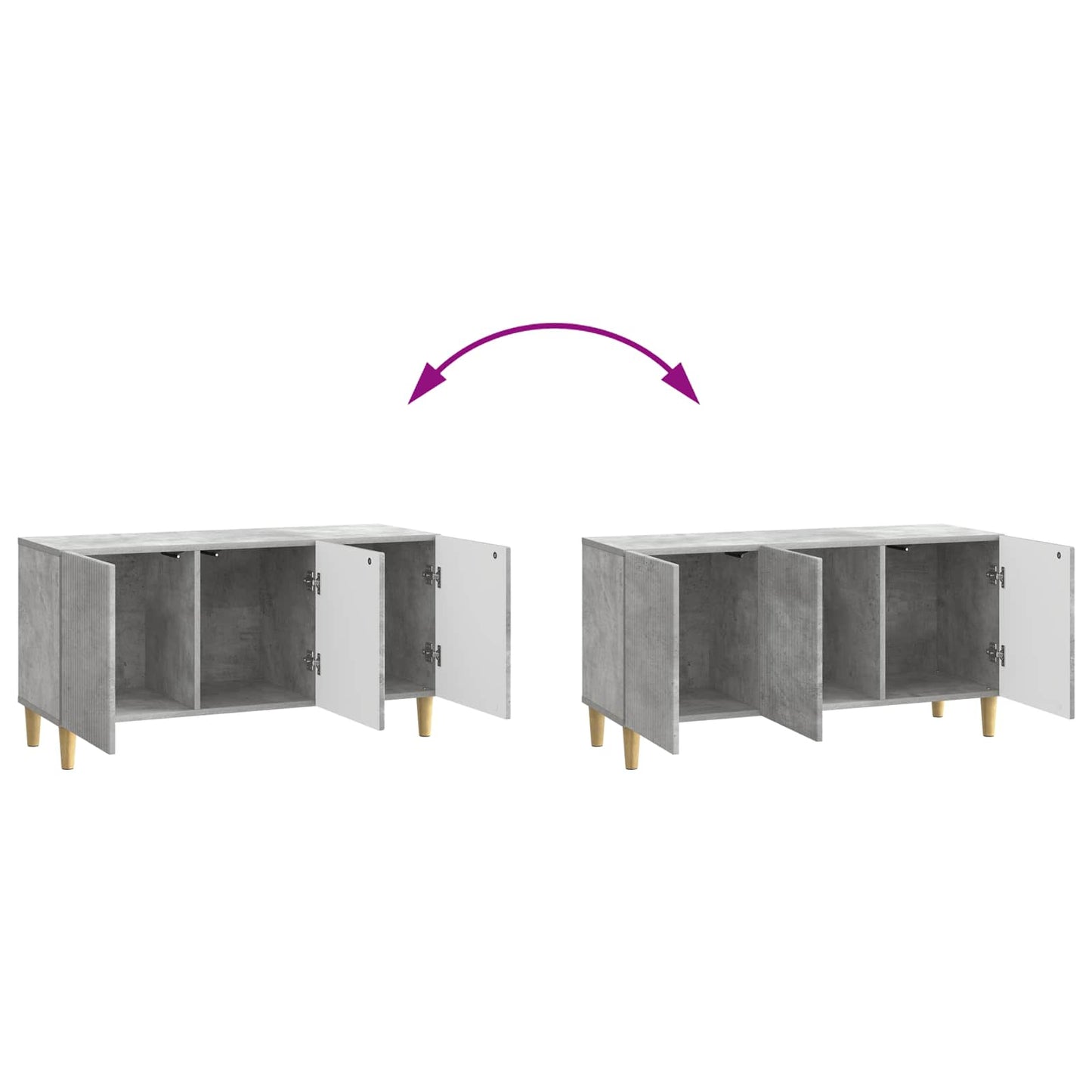 TV-skap Betonggrå 99 x 34,5 x 50 cm Konstruert tre