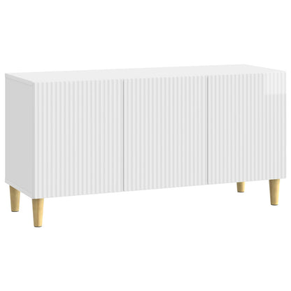 TV-skap Høgglans hvit 99 x 34,5 x 50 cm Konstruert tre