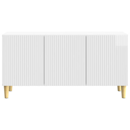 TV-skap Høgglans hvit 99 x 34,5 x 50 cm Konstruert tre
