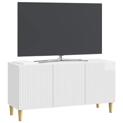 TV-skap Høgglans hvit 99 x 34,5 x 50 cm Konstruert tre