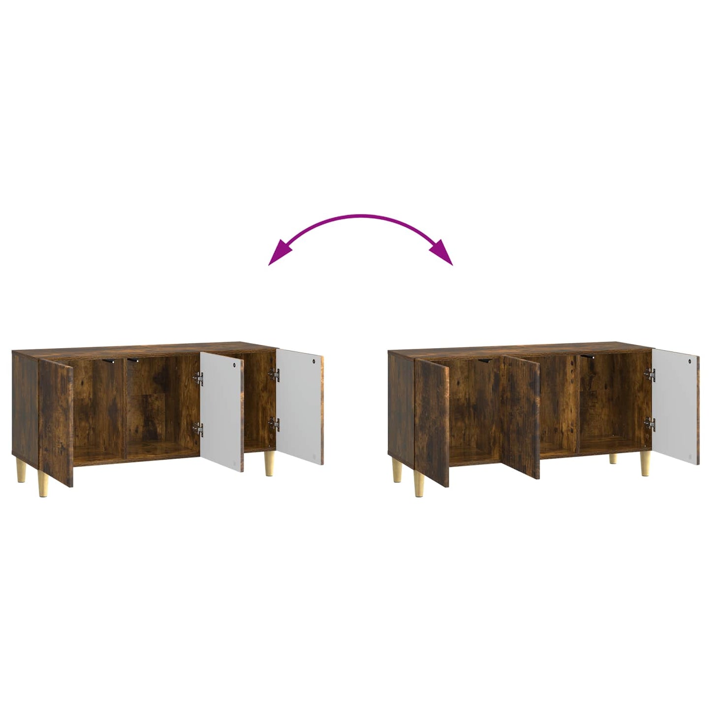 TV-skap Røkt Eik 99 x 34,5 x 50 cm Konstruert tre