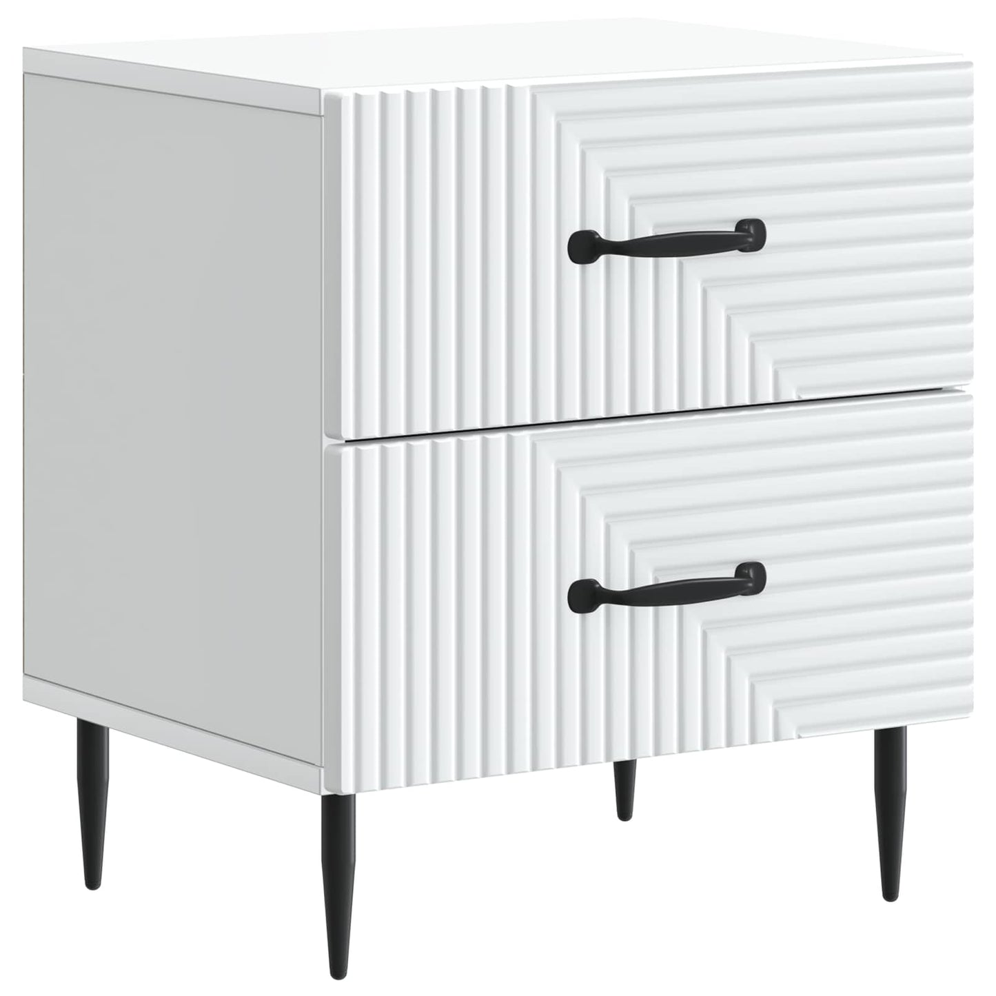 Nattbordskap 2 pcs Hvit 43 x 34,5 x 47,5 cm Konstruert tre