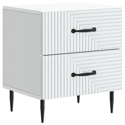 Nattbordskap 2 pcs Hvit 43 x 34,5 x 47,5 cm Konstruert tre