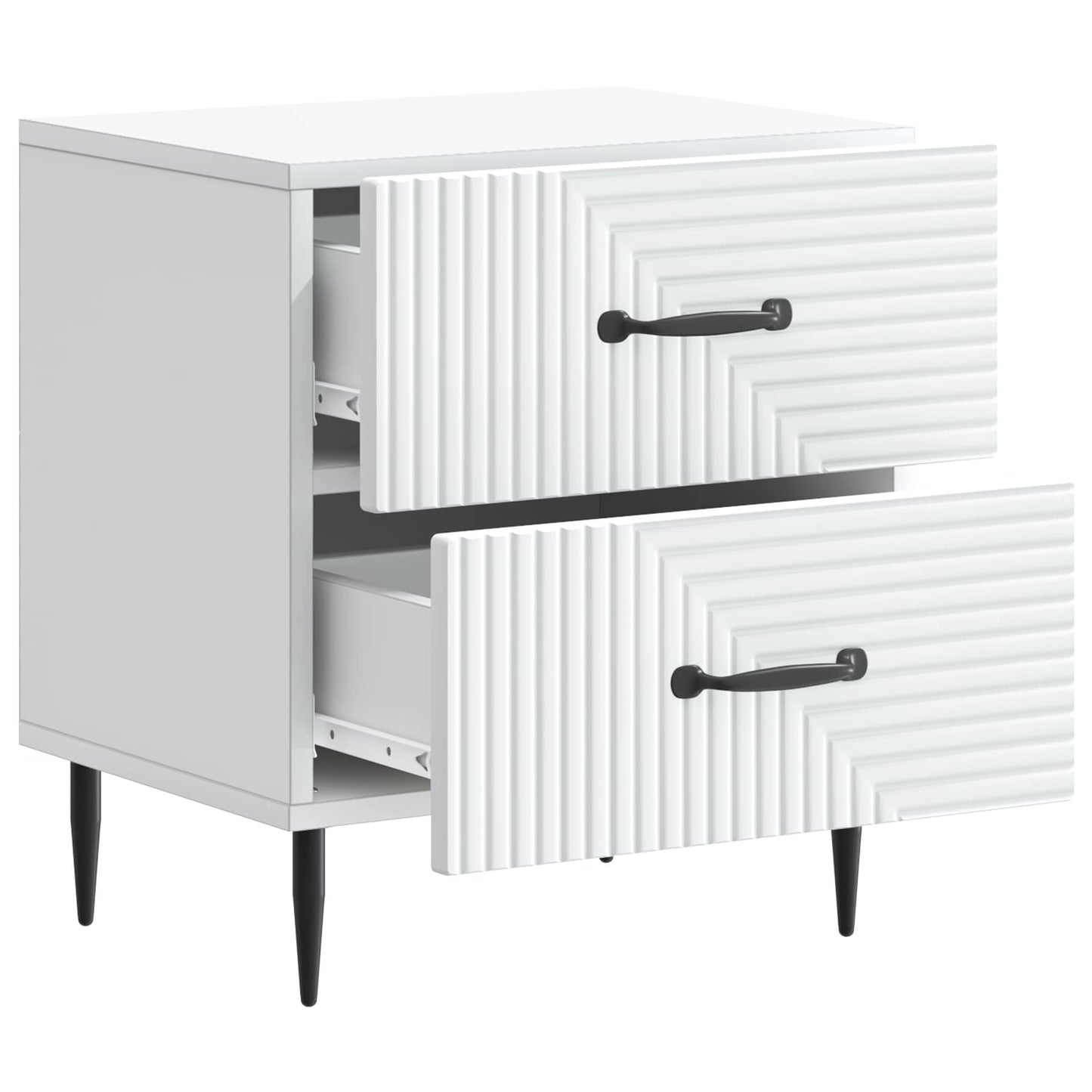 Nattbordskap 2 pcs Hvit 43 x 34,5 x 47,5 cm Konstruert tre