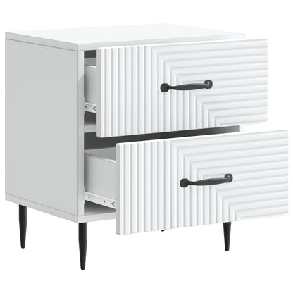 Nattbordskap 2 pcs Hvit 43 x 34,5 x 47,5 cm Konstruert tre