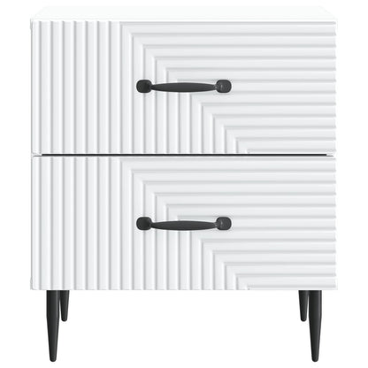 Nattbordskap 2 pcs Hvit 43 x 34,5 x 47,5 cm Konstruert tre