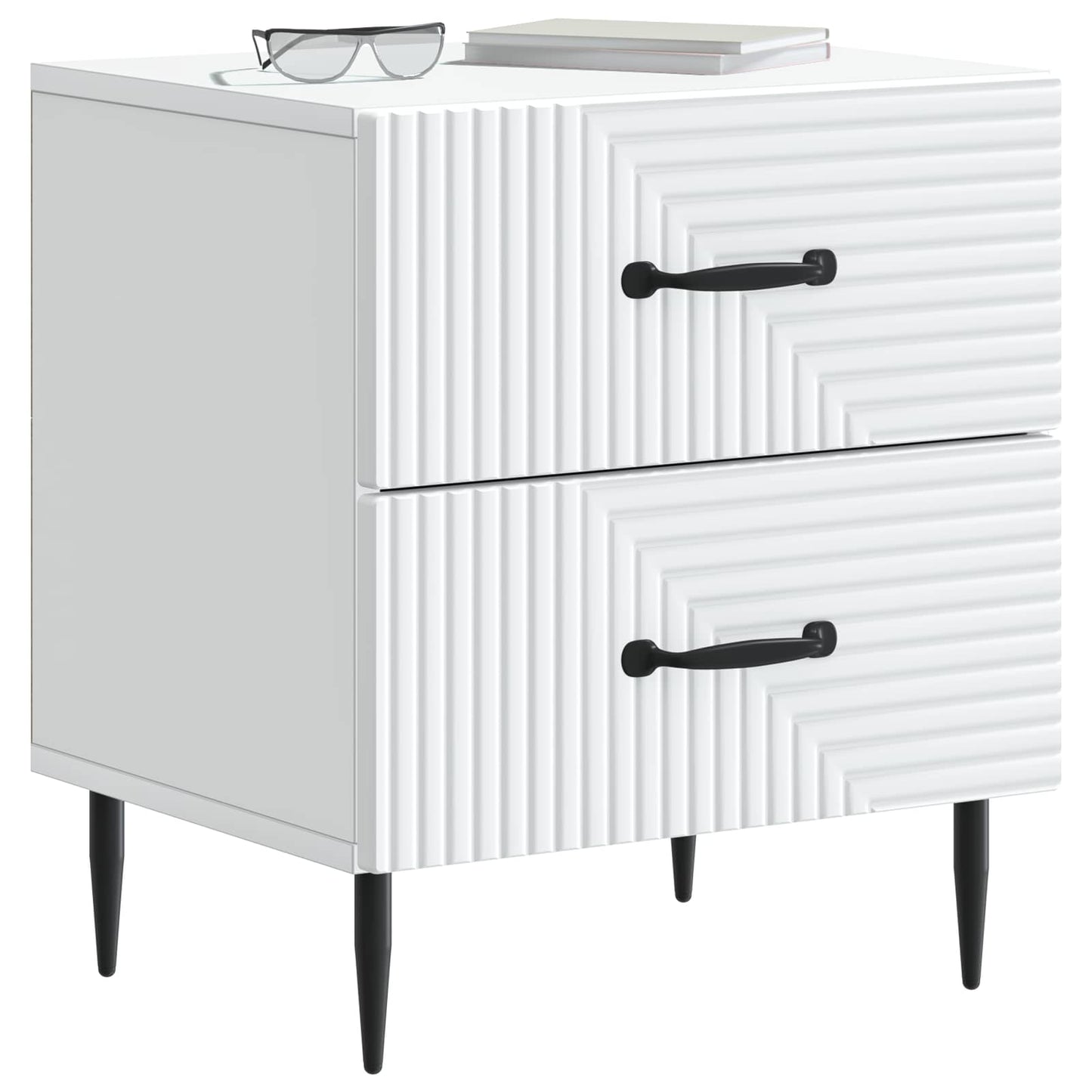 Nattbordskap 2 pcs Hvit 43 x 34,5 x 47,5 cm Konstruert tre