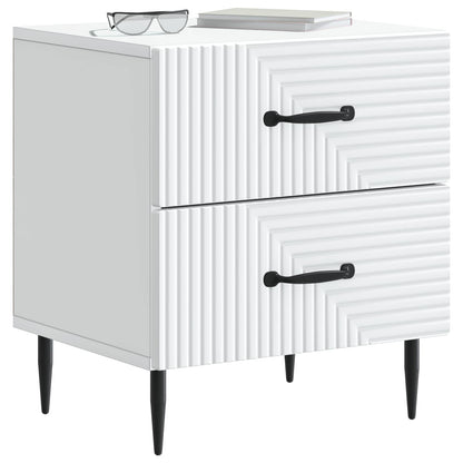 Nattbordskap 2 pcs Hvit 43 x 34,5 x 47,5 cm Konstruert tre