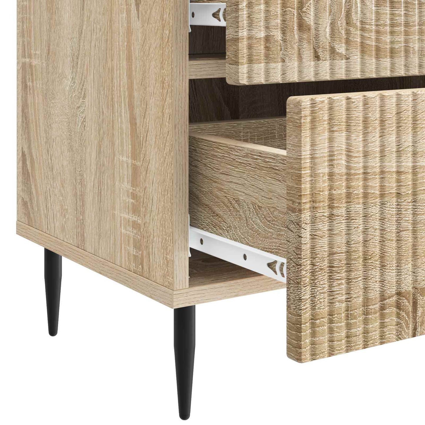 Nattbordskap med skuff 2 pcs Sonoma eik 43 x 34,5 x 47,5 cm