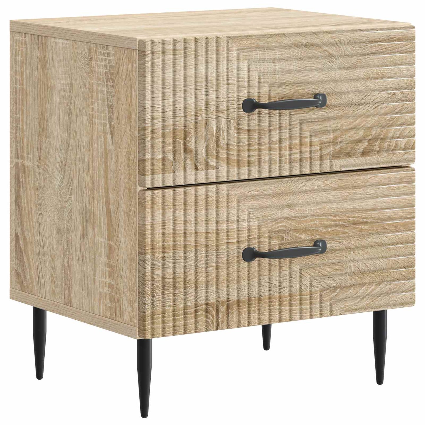 Nattbordskap med skuff 2 pcs Sonoma eik 43 x 34,5 x 47,5 cm