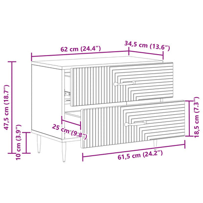 Nattbordskap Sonoma eik 62 x 34,5 x 47,5 cm Konstruert tre