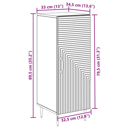 Serviesskap Svart 33 x 34,5 x 89,5 cm Konstruert tre
