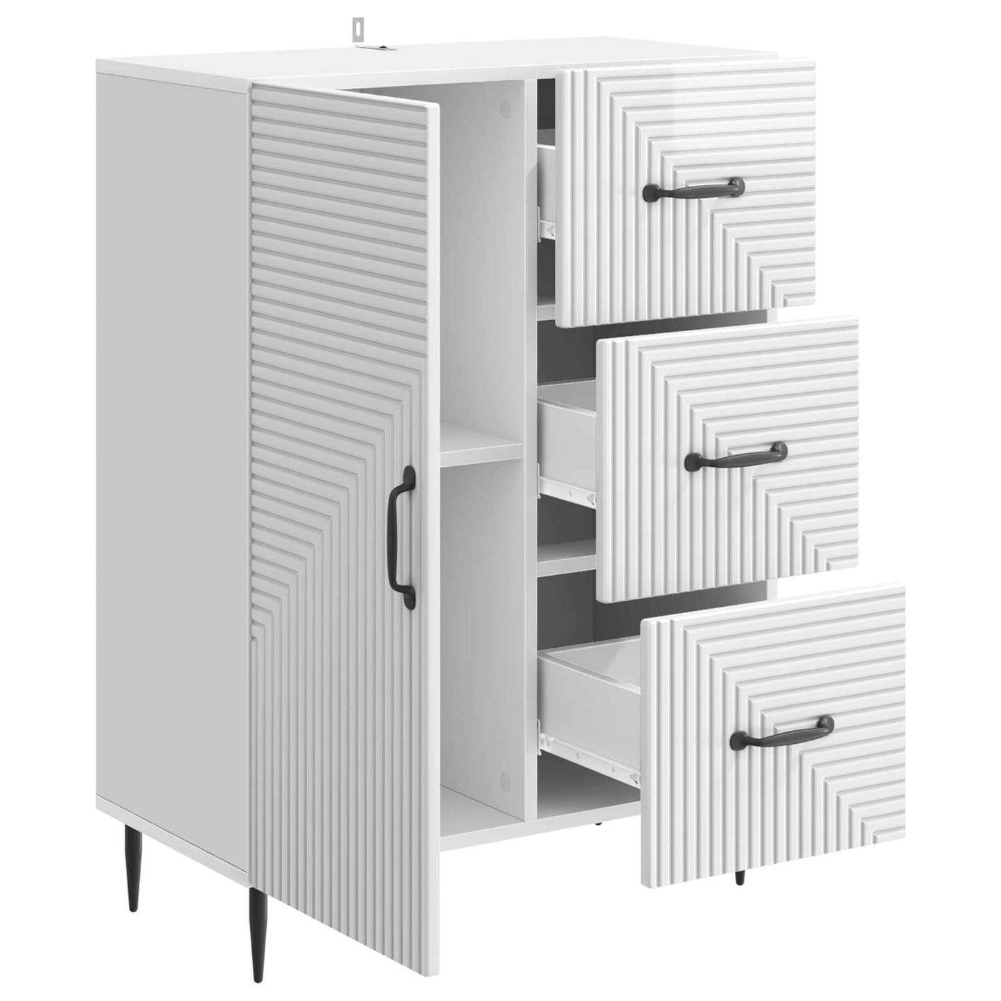 Serviesskap Høgglans hvit 66 x 34,5 x 89,5 cm Konstruert tre
