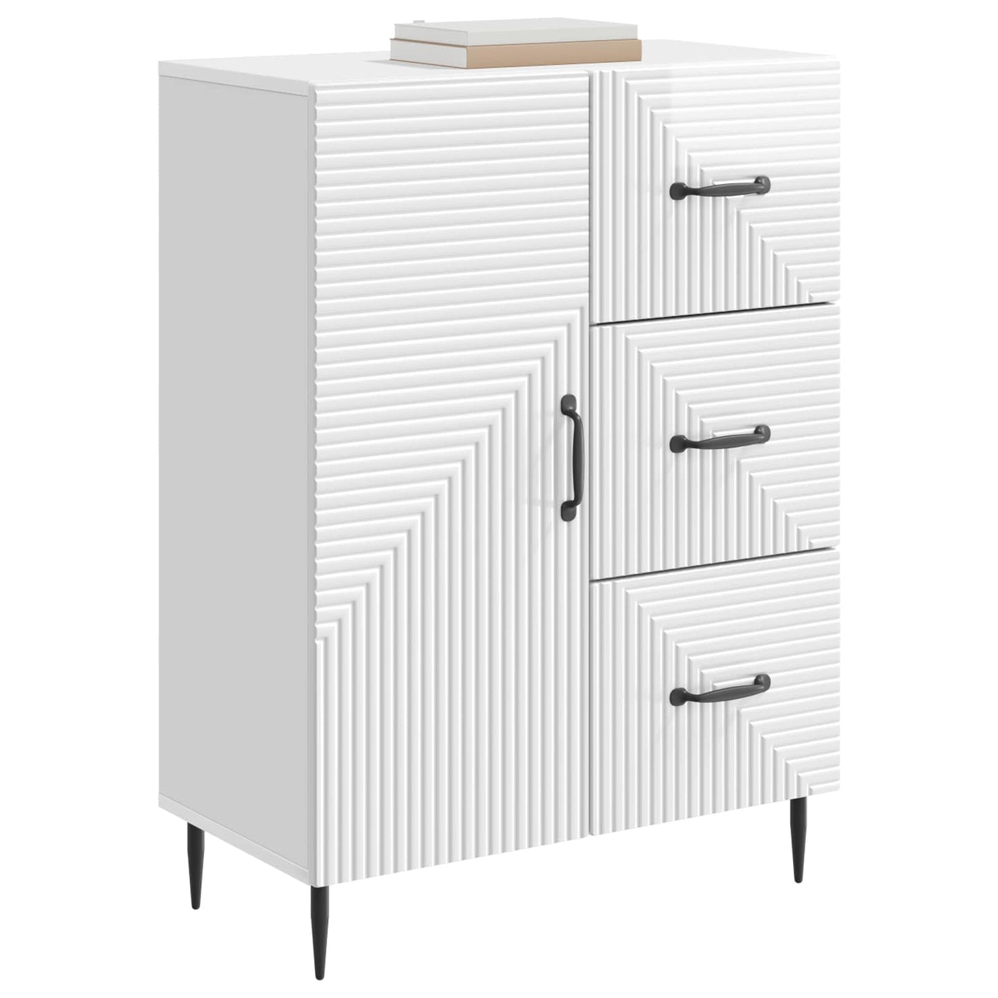 Serviesskap Høgglans hvit 66 x 34,5 x 89,5 cm Konstruert tre
