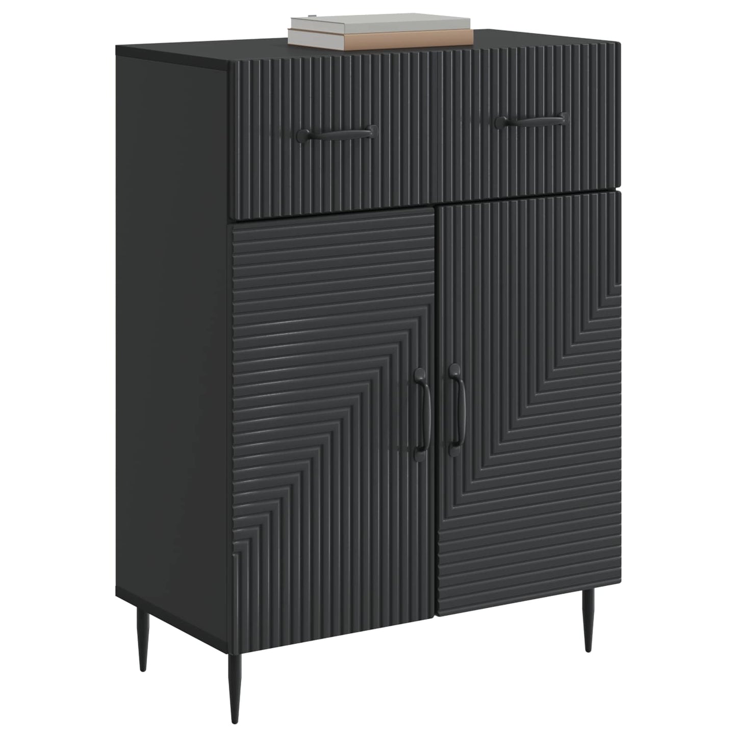 Serviesskap med skuff Svart 66 x 34,5 x 89,5 cm Konstruert tre