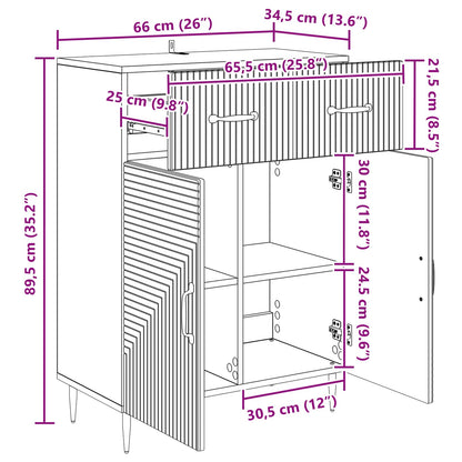 Serviesskap Gammelt tre 66 x 34,5 x 89,5 cm Konstruert tre