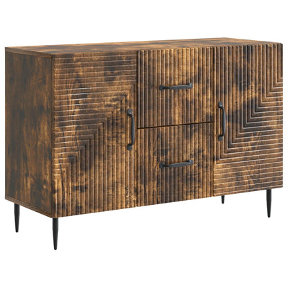 Serviesskap med skuff Røkt Eik 89 x 34,5 x 60 cm Konstruert tre