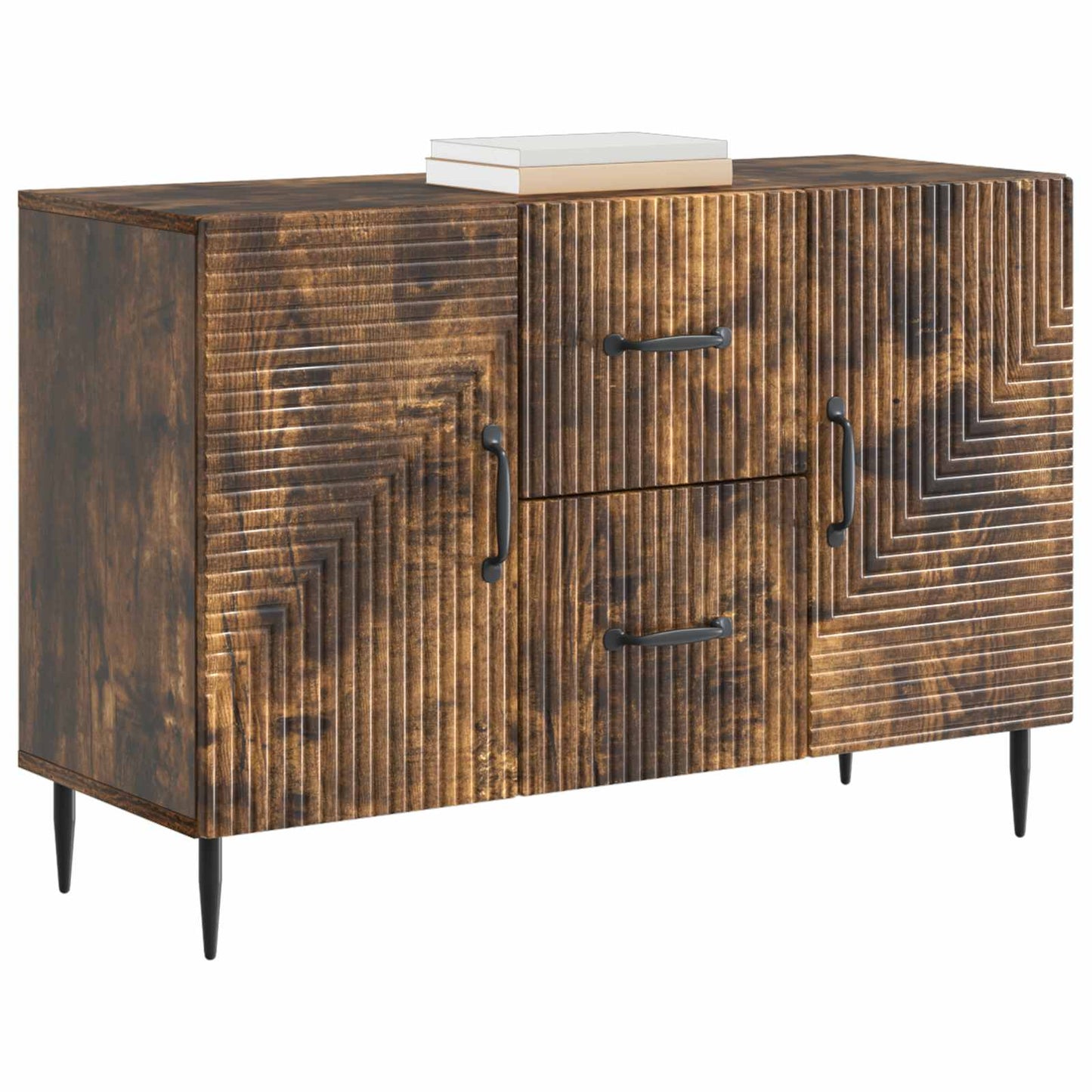 Serviesskap med skuff Røkt Eik 89 x 34,5 x 60 cm Konstruert tre